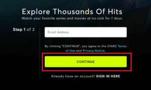 enter-email-ID-on-starz