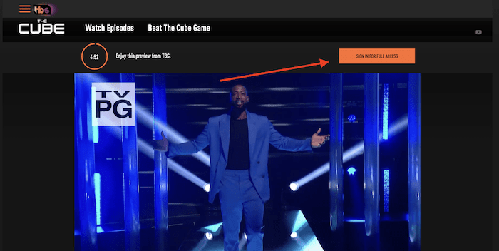 sign up for tbs full access